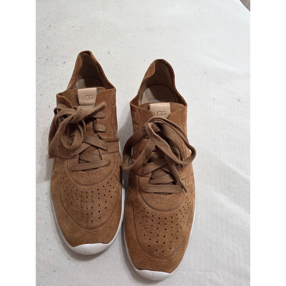 UGG Mens Tye Stardust Chestnut Suede Perforated Sneakers 1016674 Size 10